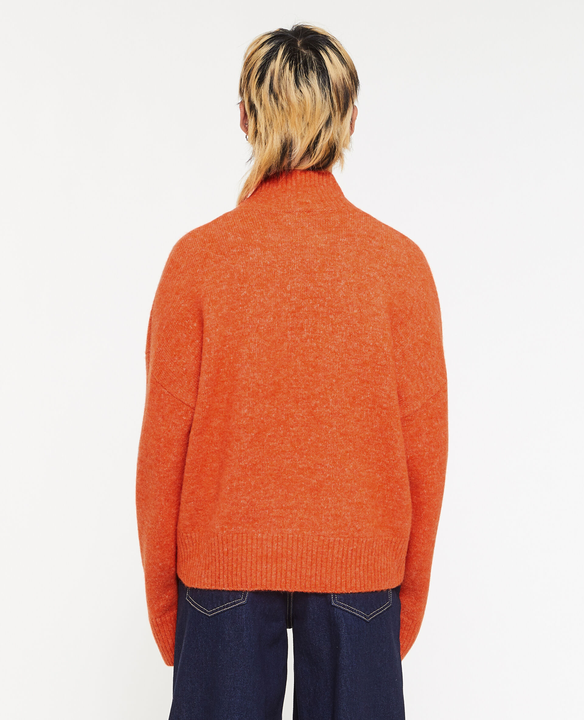 Pull oversize col montant - Orange