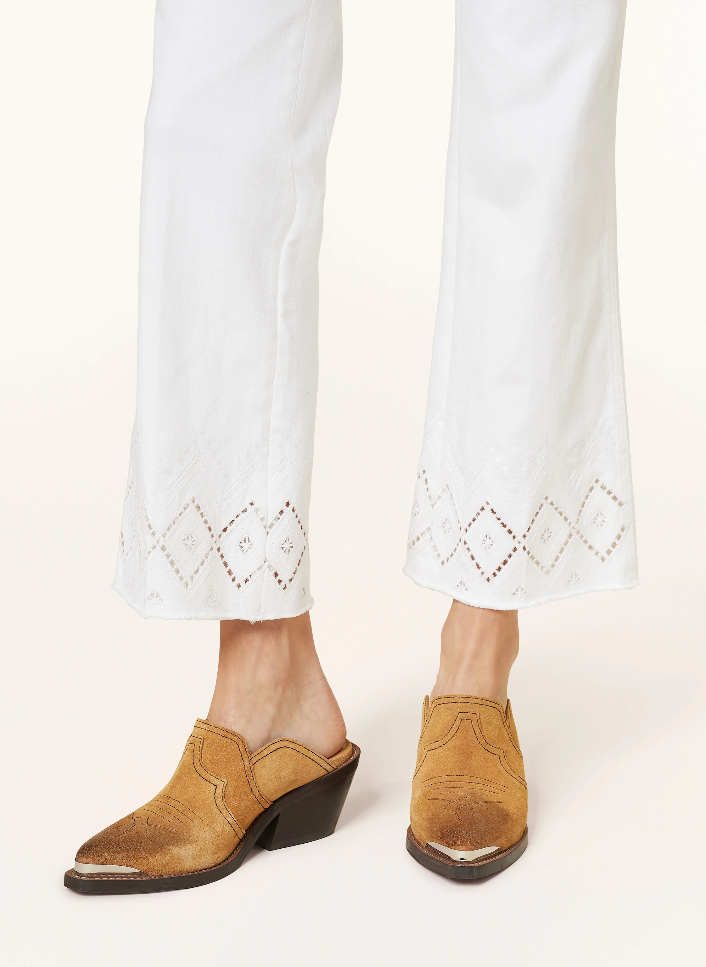 CAMBIO Bootcut-Hose FRANCESCA mit Lochspitze