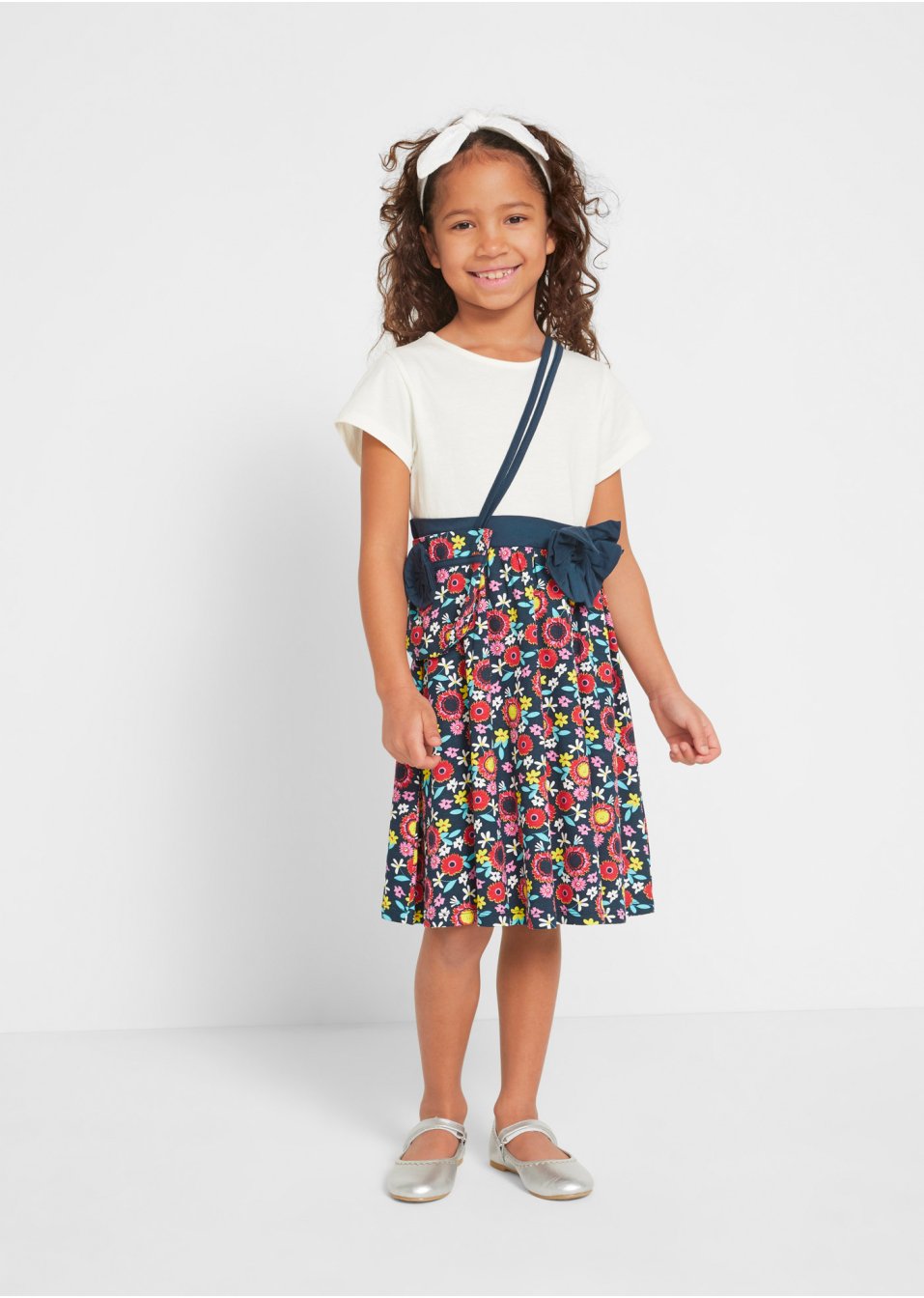 Robe T-shirt fille + sac (Ens. 2 pces.) en coton