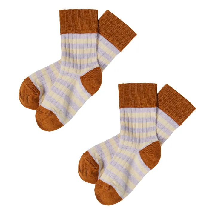 FUB Lot 2 Chaussettes Rayure | Rouille