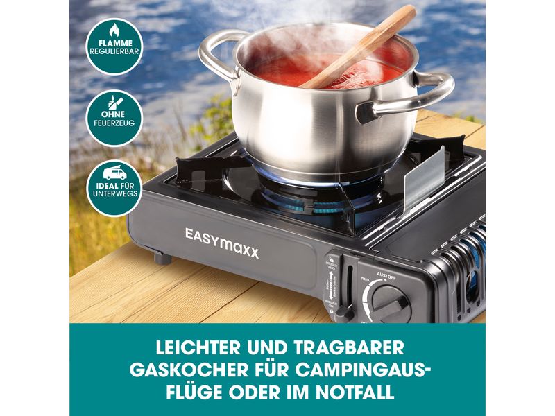 EASYmaxx Gaskocher inkl. Koffer Tragbarer Campingkocher