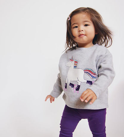 Freds WoRød Sweatshirt - Hello Unicorn - Pale Greymarl