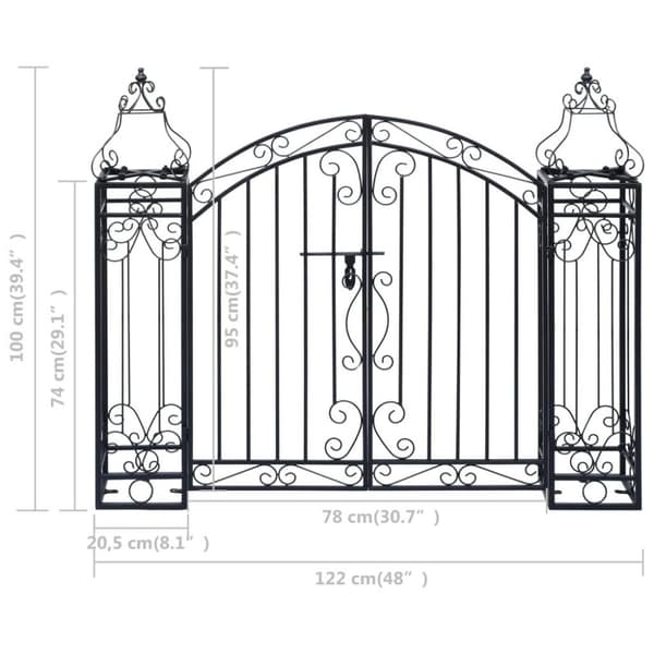 vidaXL Dekorativ hageport smijern 122x20,5x100 cm