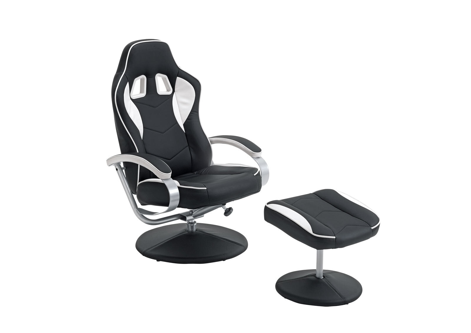 Relaxsessel Formel 1 Kunstleder Schwarz/Weiß