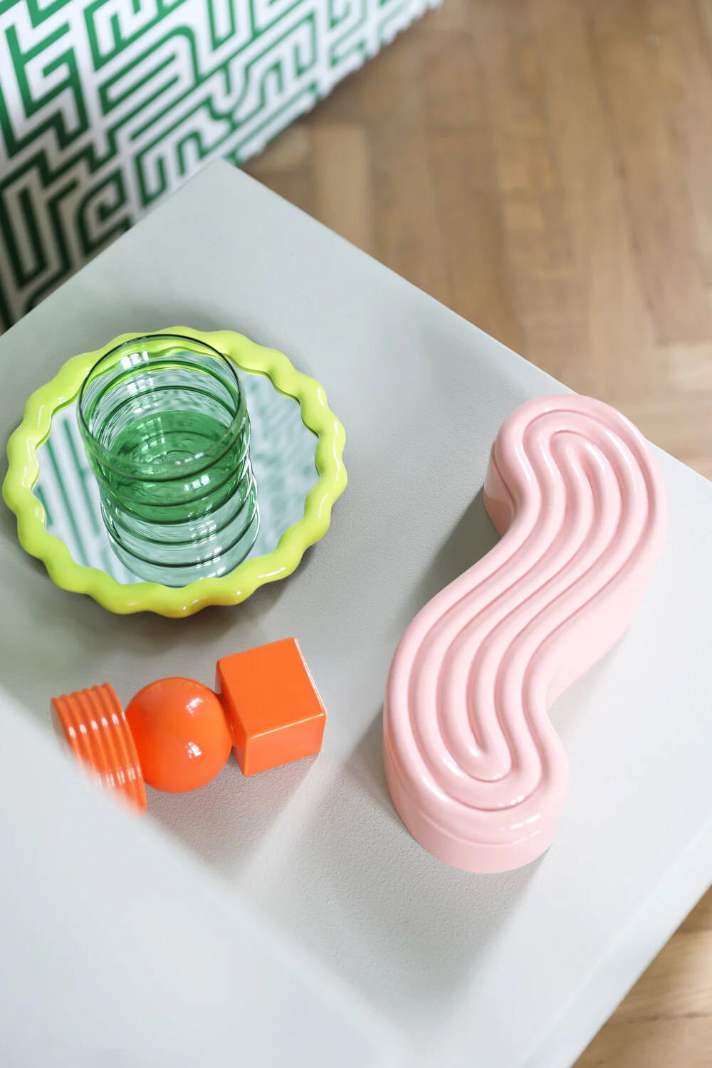 &Klevering  Zigzag spejl - gul