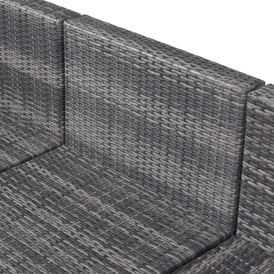 Outsunny Rattan Gartengarnitur als 7-teiliges Set grau