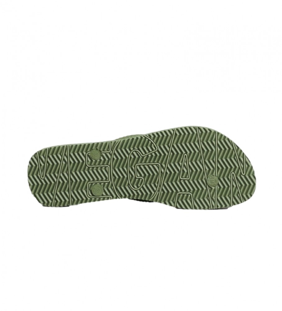 Chinelo vegano Superdry com logo verde vintage