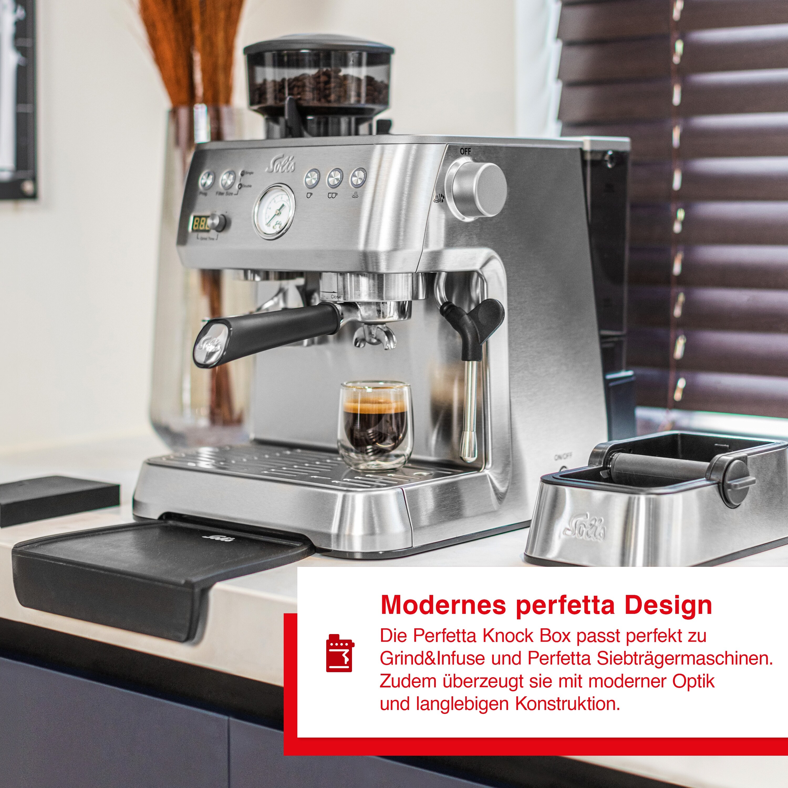 Solis Ausklopfschale für Kaffeesatz, Knock-Box