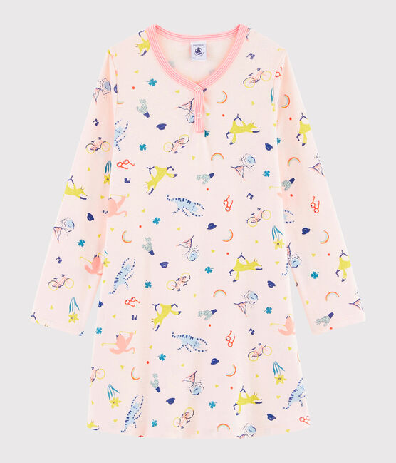 Chemise de nuit imprimé fantaisie petite fille en côte