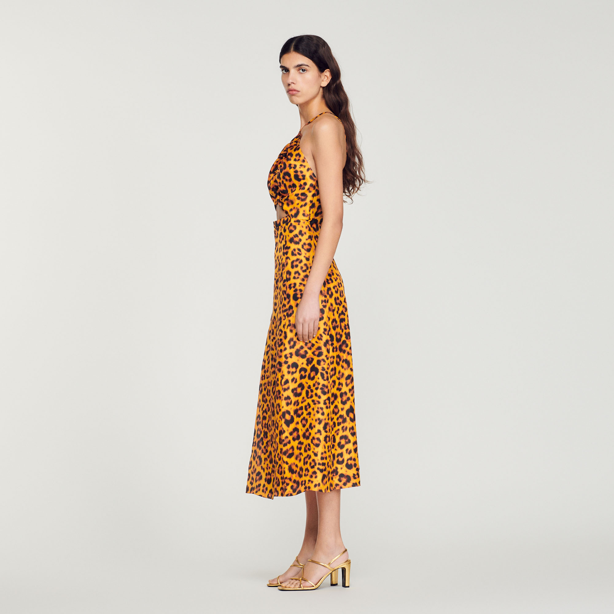 Robe longue imprime leopard