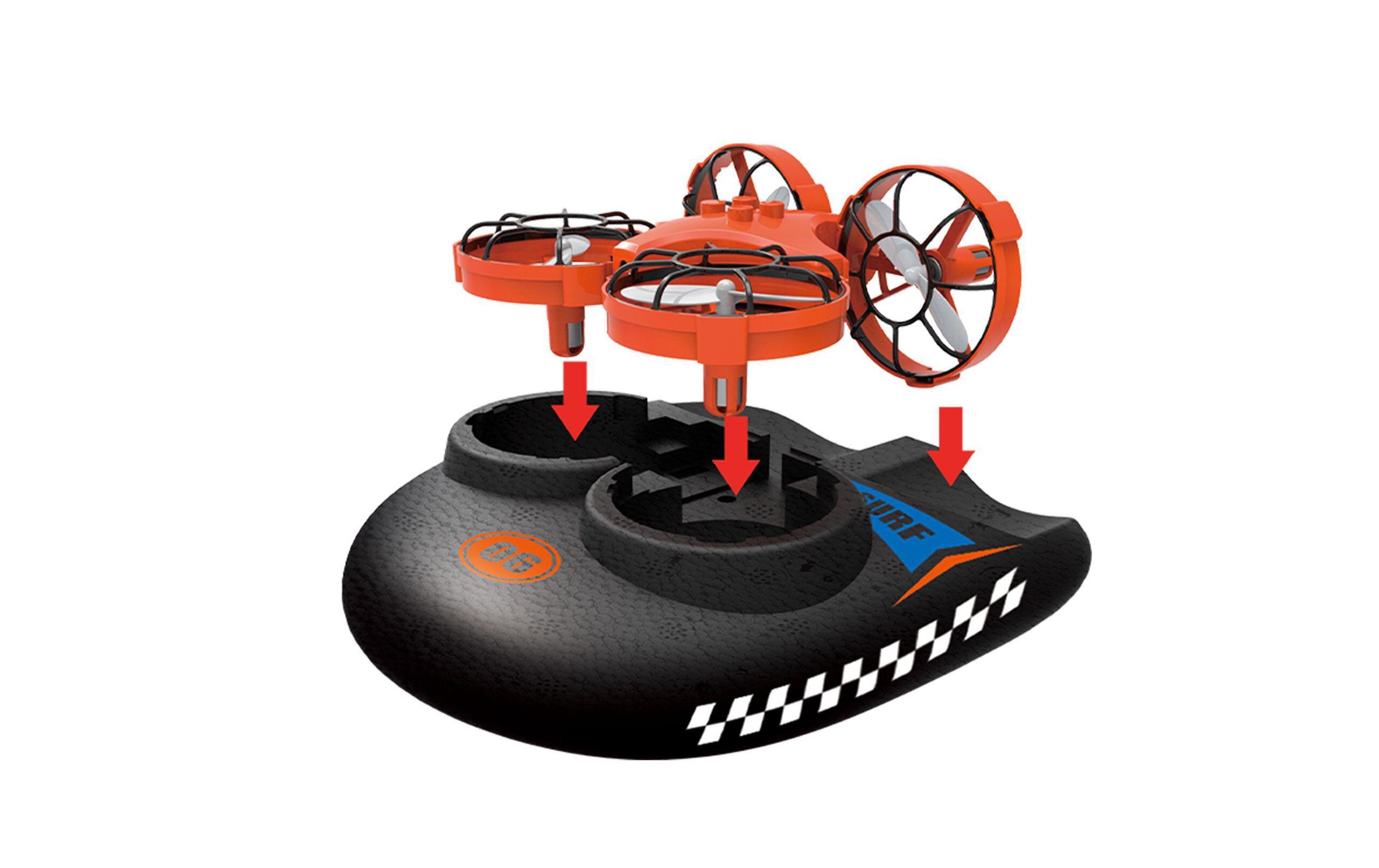 Trix 3-in-1 Hovercraft Drone OrangeDrohne und Luftkissenfahrzeug in einem