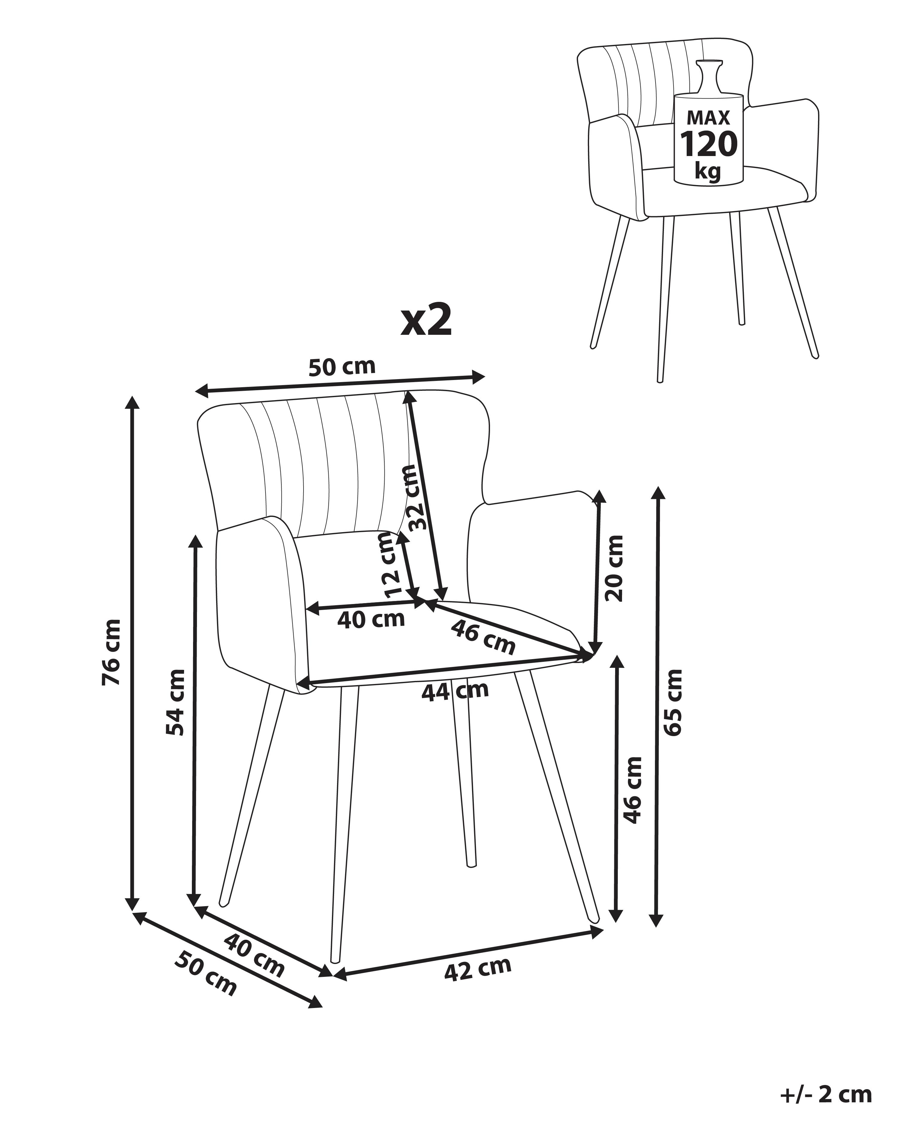 Set van 2 eetkamerstoelen SANILAC Fluweel Lichtblauw