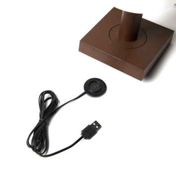 Konstsmide tafellamp Monaco draadloos USB wit-roestbruin