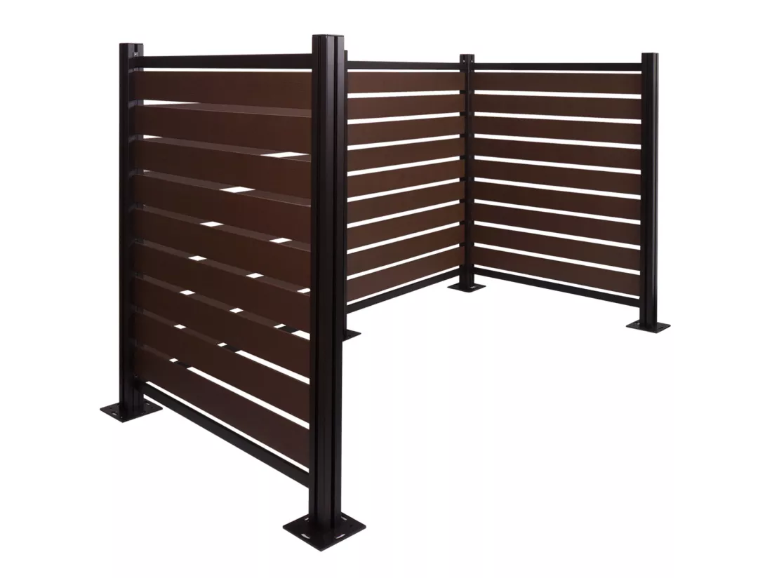 Clôture pour poubelles en aluminium MCW-K57, marron