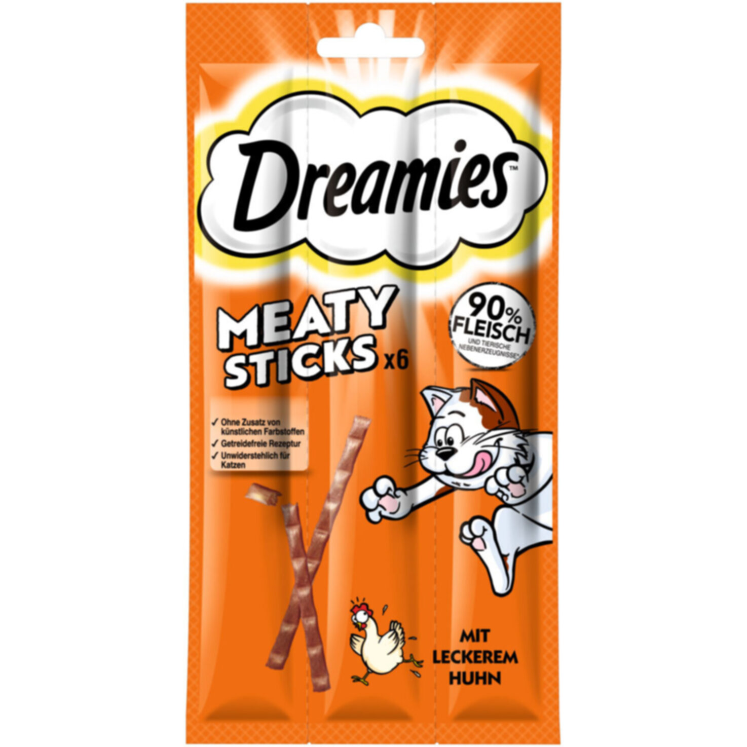 Dreamies Kaztensnack Meaty Sticks Chicken 6x5g