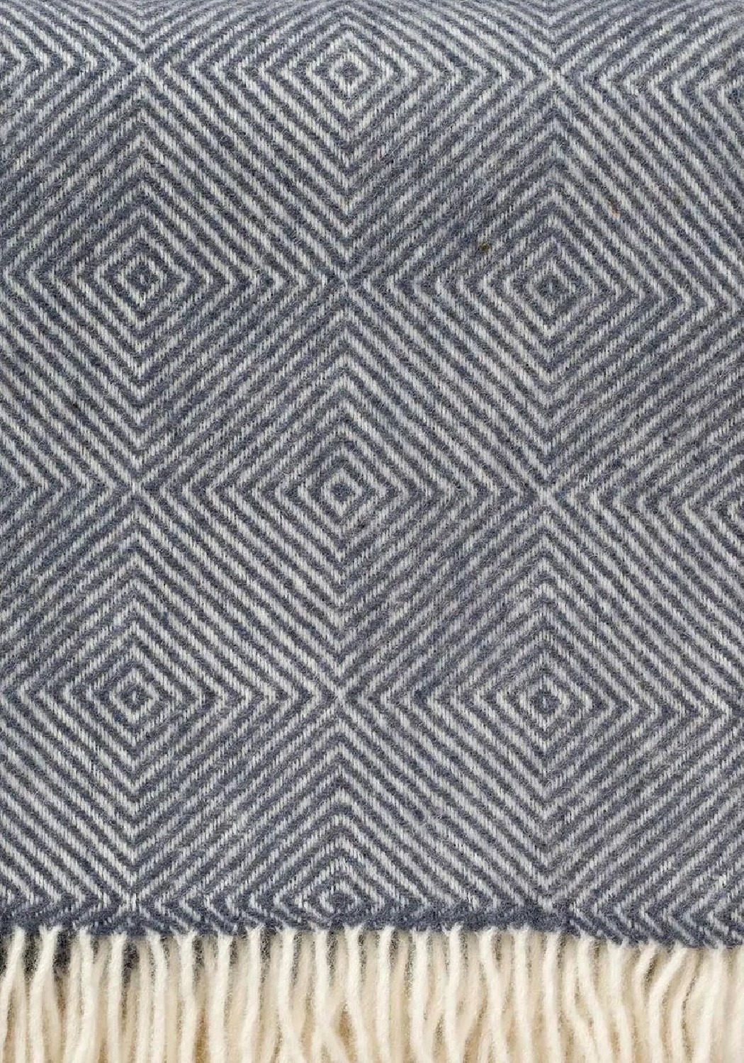 Klippan Yllefabrik Wolldecke Gooseye Smokey Blue