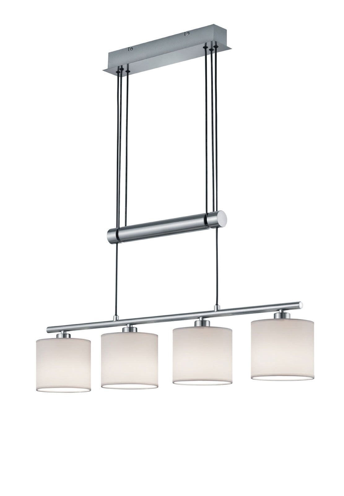TRIO Retrofit Pendellampe GARDA 4 flg nickelfarbig /weiß