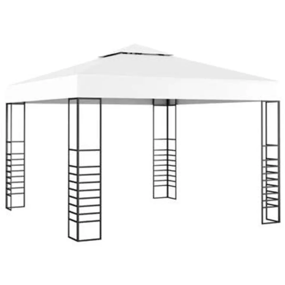 vidaXL - Tuinpaviljoen - Wit - Stof