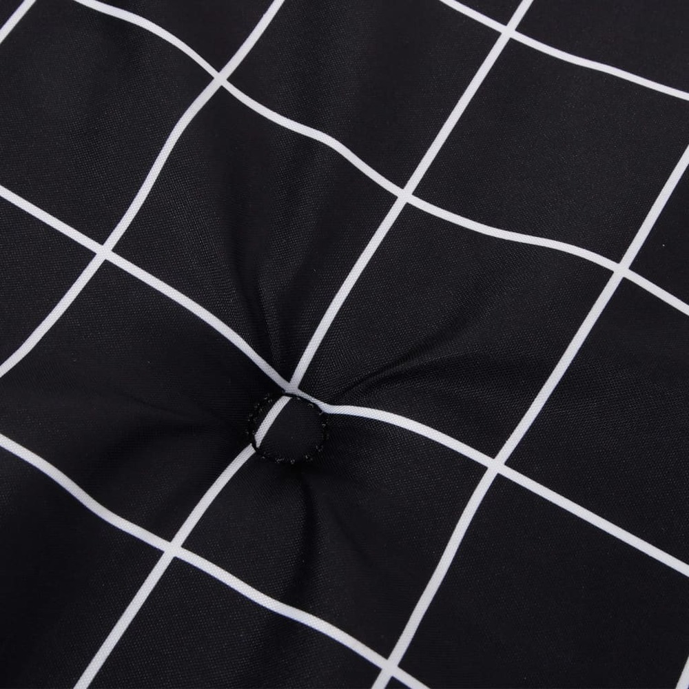 Coussins de chaise de jardin lot de 2 motif à carreaux noir