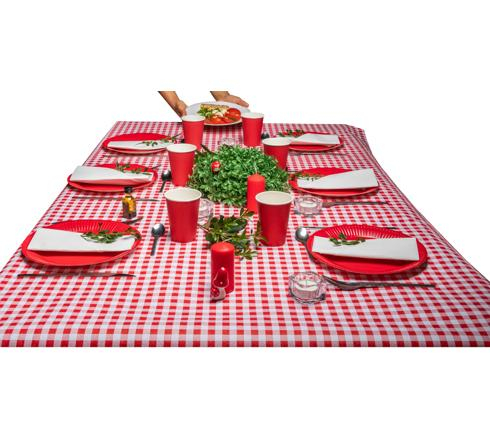(20er Set) Ø23cm Pappteller Einweg Papier Teller Party Geschirr Tisch Deko (79215I) - Rot