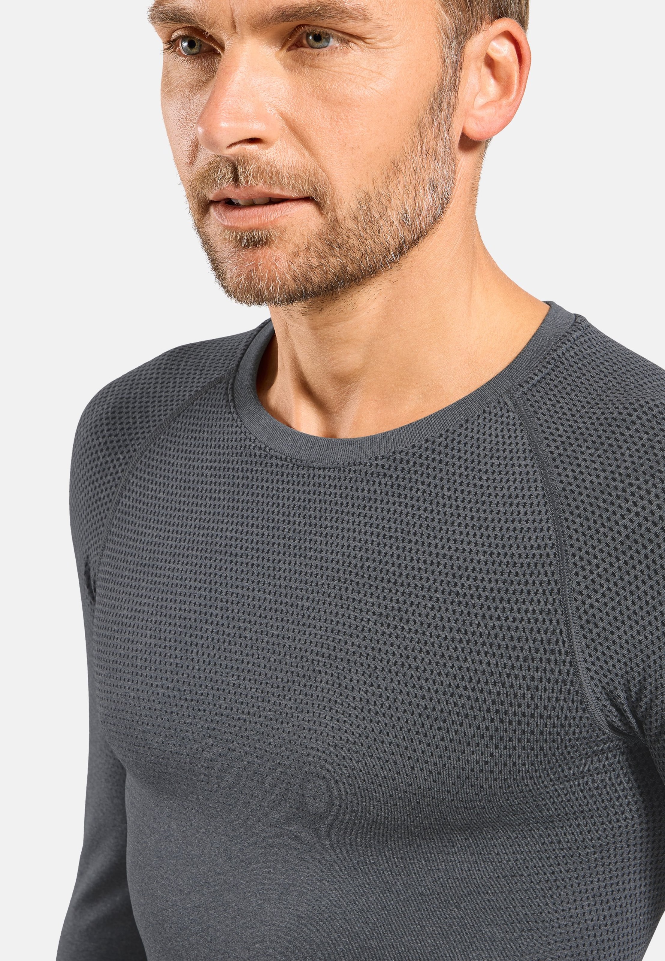 Performance Light Base Layer Langarmshirt in grey melange