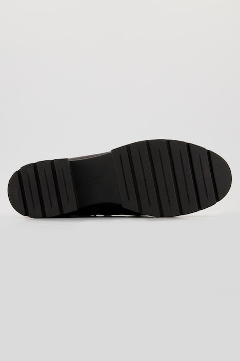 Leder-Boots, Schnürung, Reißverschluss, Weite H