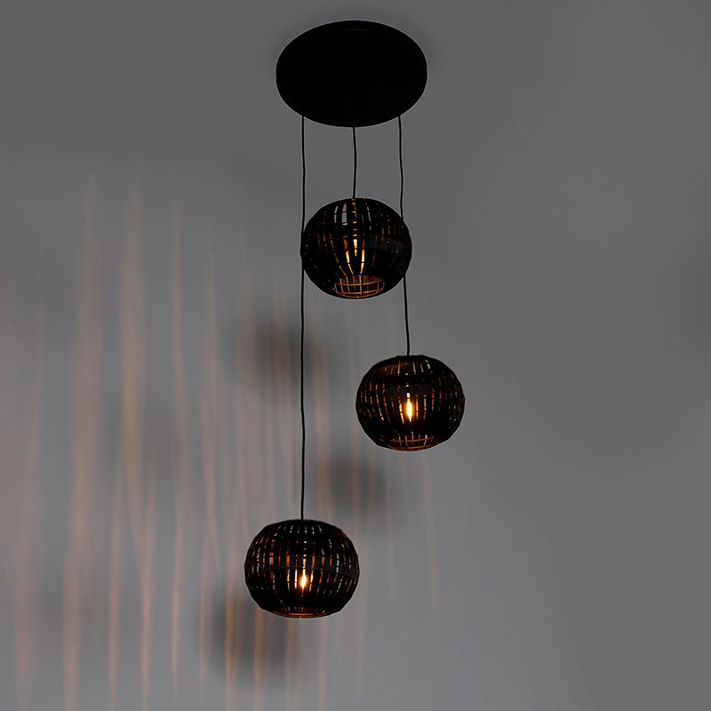 Moderne hanglamp zwart 3-lichts - Zoë