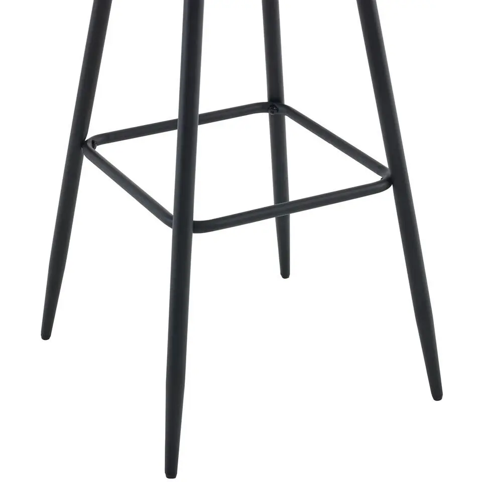 CLP Barkruk Dartford mat zwart Frame - Fluweel - groen