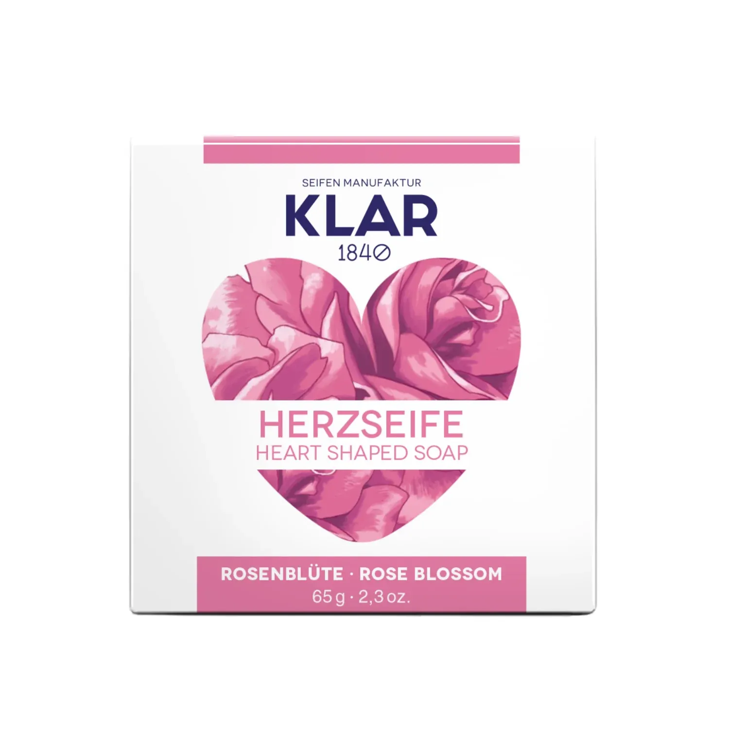KLAR  Herzseife Rose, 65 g