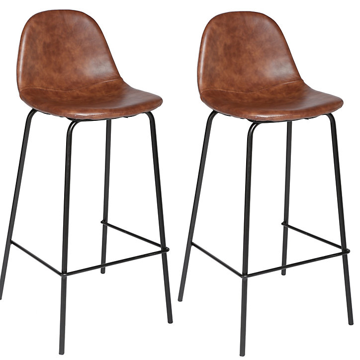 Lot de 2 tabourets de bar Vladi marron