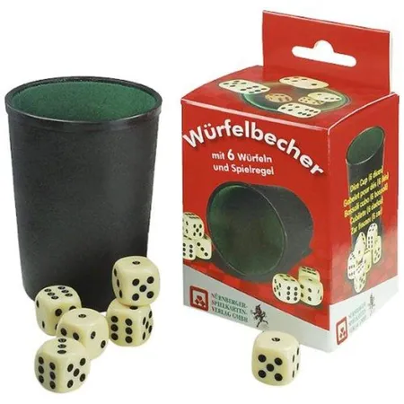Nürnberger Spielkarten Würfelbecher mit Filzeinlage und Würfel in Faltschachtel