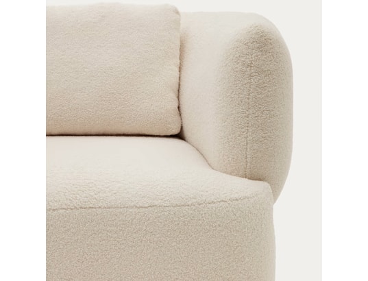 LF - Fauteuil tissu Fauteuil Martina bouclette écru