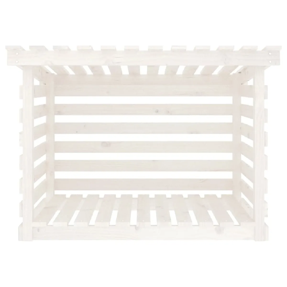 vidaXL Support pour bois de chauffage Blanc - Bois de pin