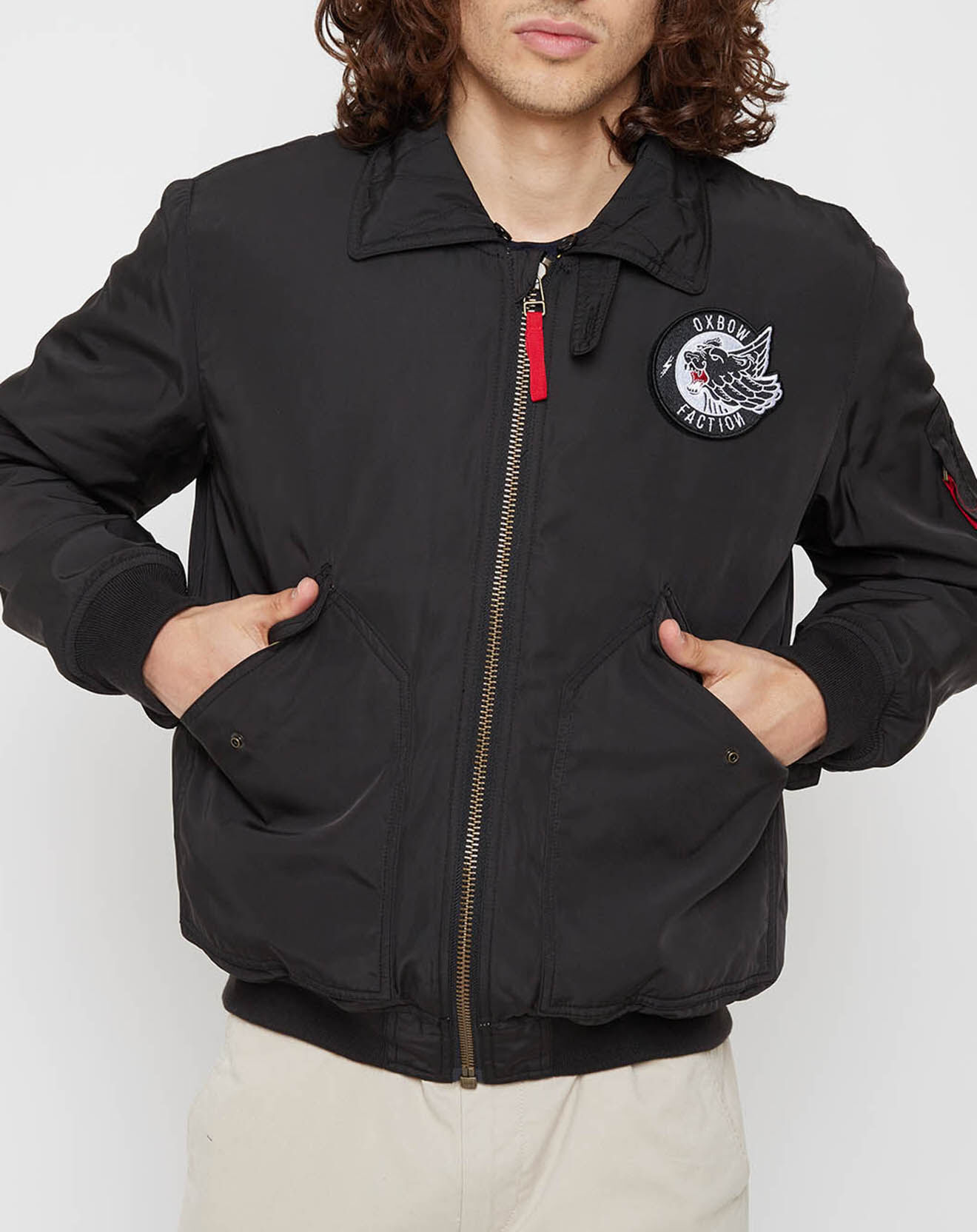 Oxbow Bombers matelassé col fausse fourrure noir
