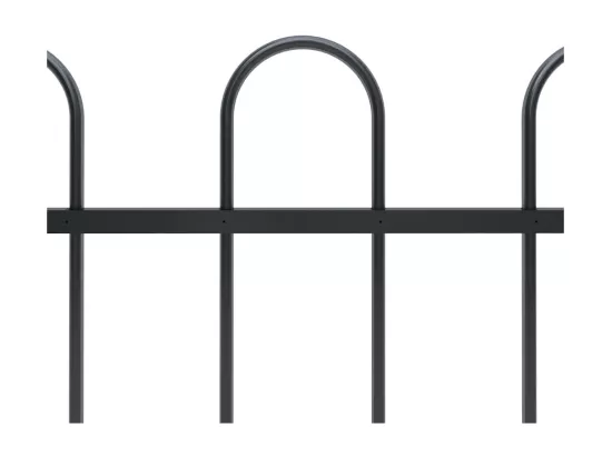 Cl?ture de jardin avec dessus en cerceau Acier 15,3x1,2 m Noir