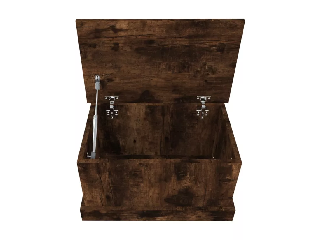 Boîte de rangement chêne fumé 50x30x28 cm bois d'ingénierie