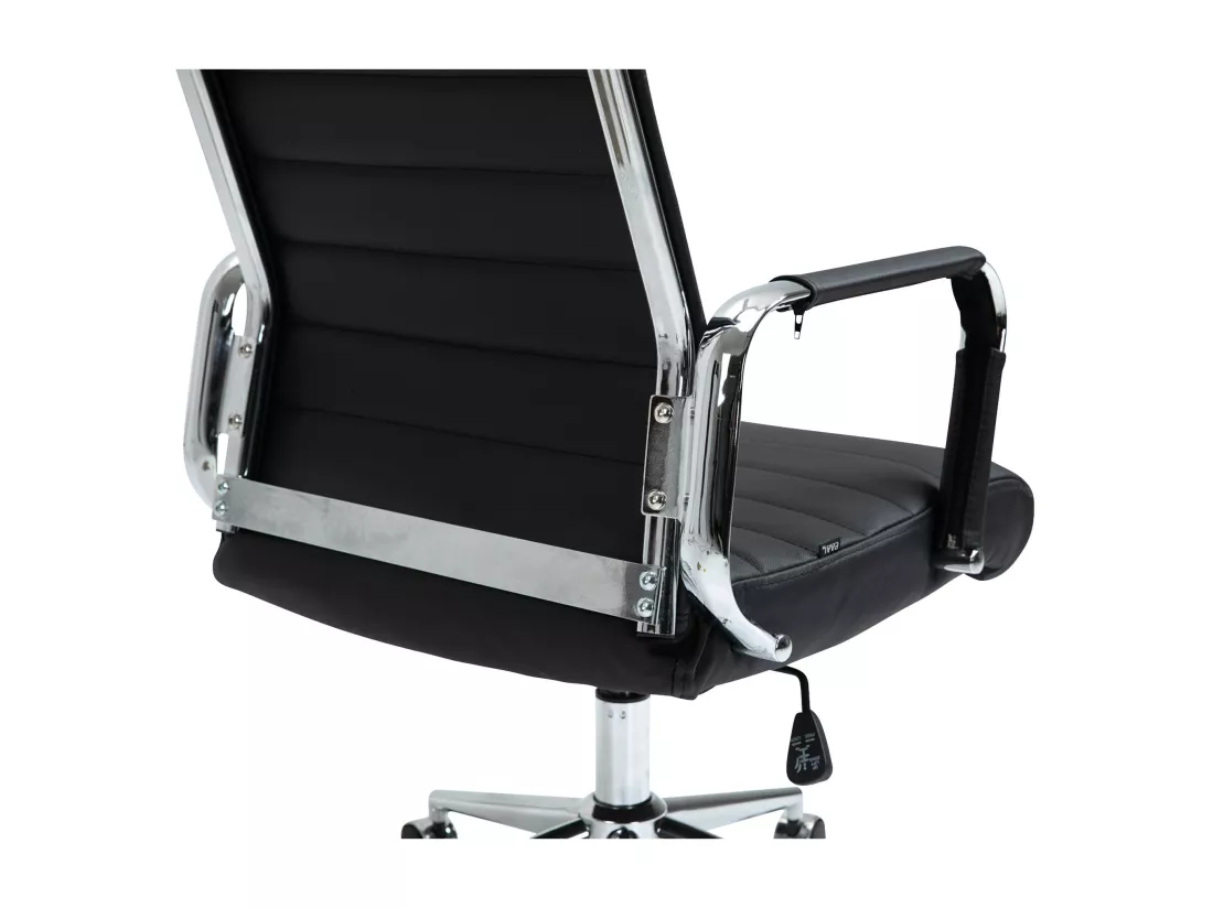 Chaise de bureau - Véritable cuir & Antique clair - Noir - Kolumbus