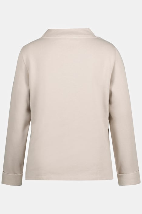 Sweatshirt, Stehkragen, Langarm, Biobaumwolle