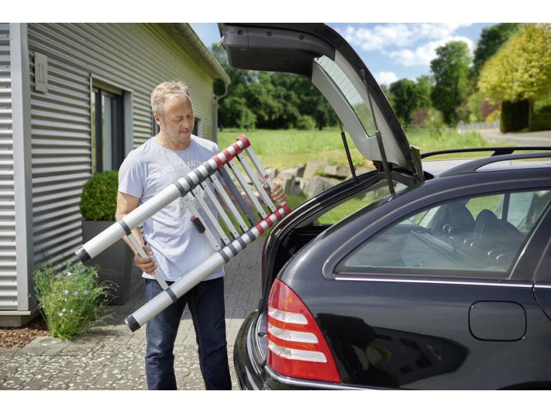 Hailo Teleskop-Anlegeleiter T80 Flexline 260 9 Stufen Aluminium Sicherheits-Teleskopleiter