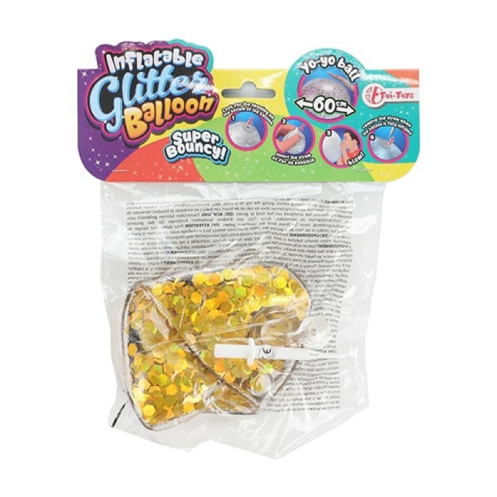 Aufblasbarer Glitzerballon 60cm Glitzer - Ball, Partyball