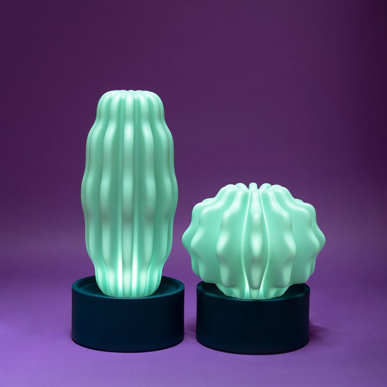 Serralunga Grand cactus lumineux Design par Alessandra Baldereschi vert paon - 35x38x35 cm