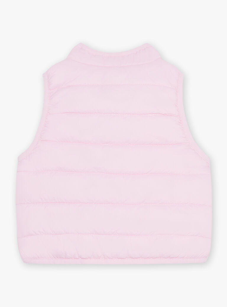 Doudoune rose sans manche réversible