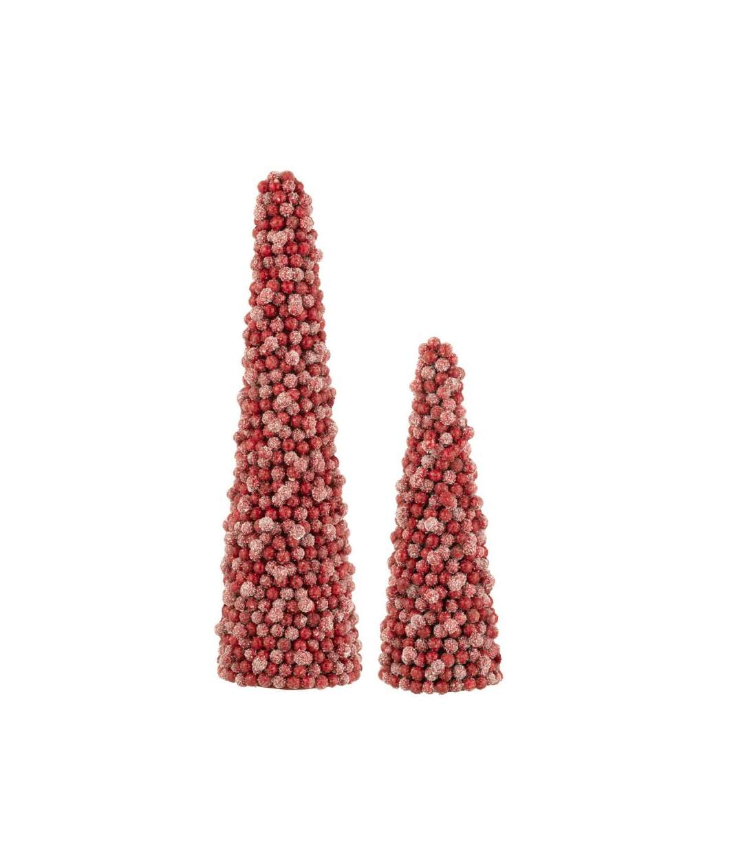 Paris Prix - Cône De Noël Déco baies 41cm Rouge