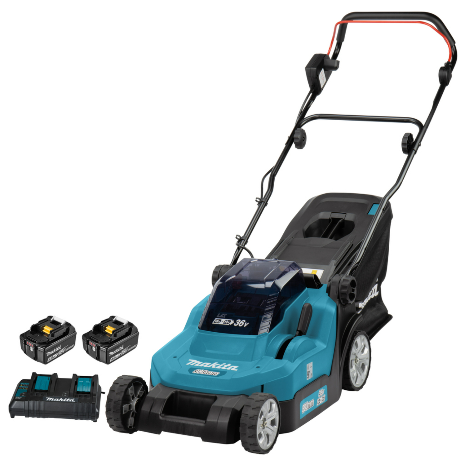 Makita DLM382CM2 (2x 18V) Li-Ion accu grasmaaier set (2x 4.0Ah) - 38cm
