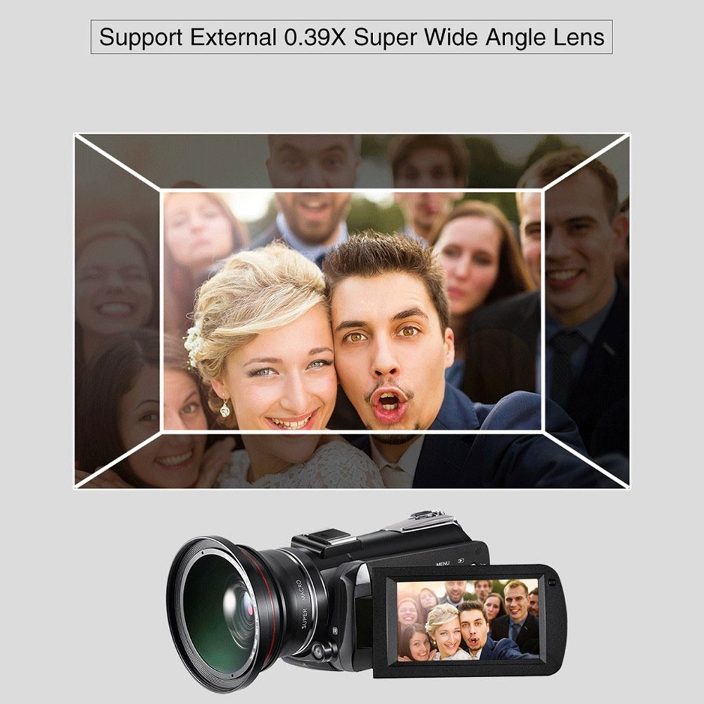 30MP UltraHD 4K Camcorder Videokamera   Mikrofon mit 3
