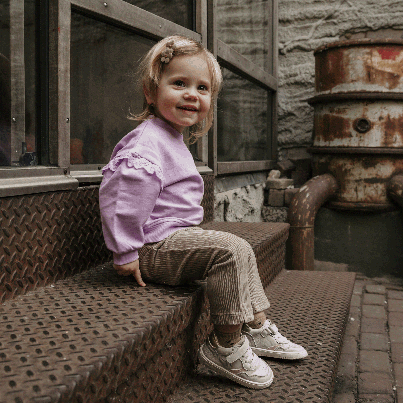 Shoesme shiny beige sneaker Leer | Meisjes schoenen