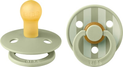 BIBS Studio Colour Smokk 2-Pack Lateks Str 1 Rund, Pin/Sage Mix