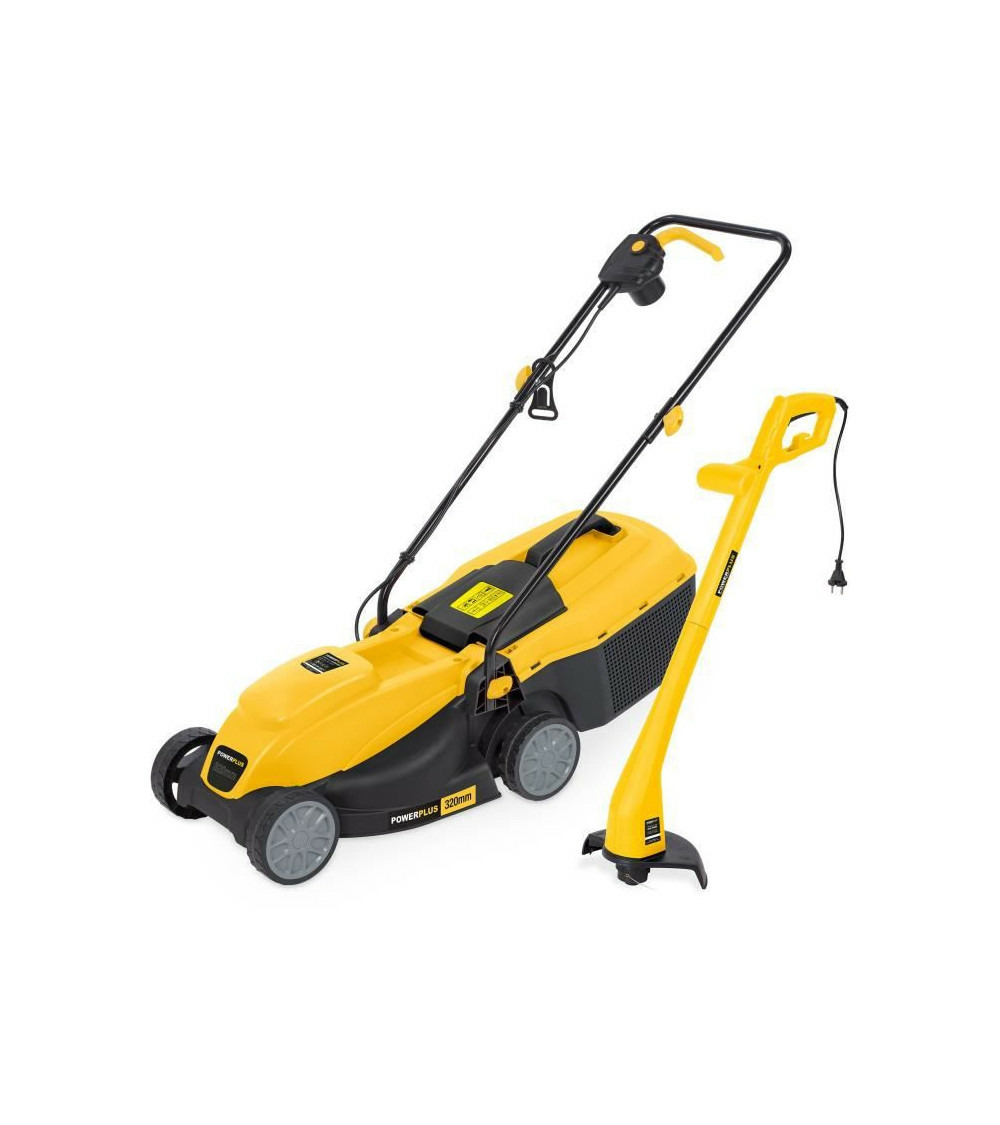 Lot tondeuse a gazon électrique - powxg6212t - 1300w - 32cm + coupe-bordures 250w