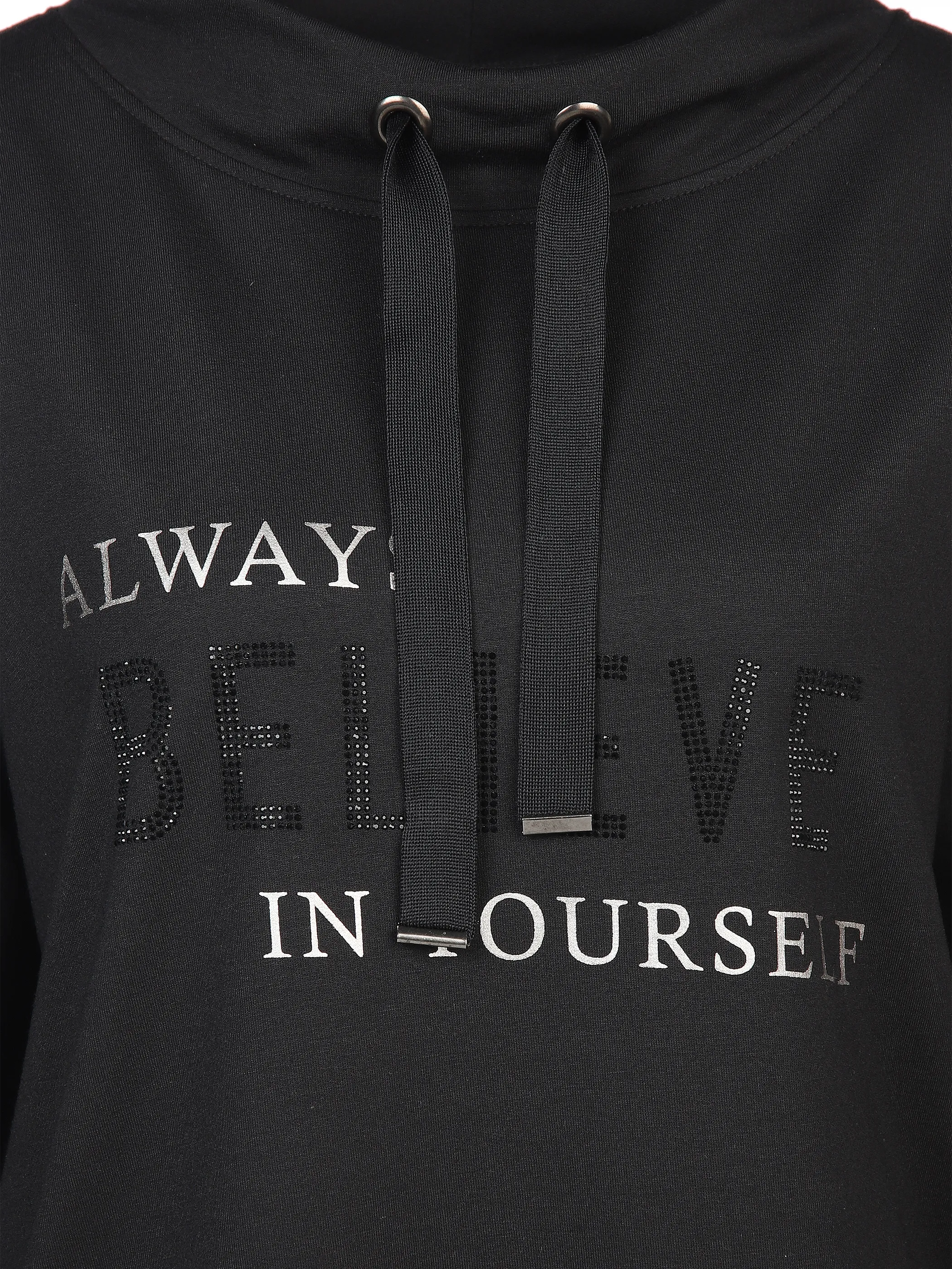 Damen Sweatshirt mit Strassbesatz