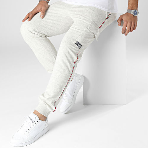 Pantalon Jogging A Bandes Gordon Atlas Beige Chiné